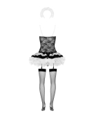 Эротический костюм горничной с юбкой Obsessive Housemaid 5 pcs costume S/M black (мятая упаковка!!!)