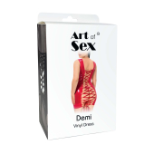 Лакированное платье на шнуровке Art of Sex - Demi, цвет красный, XS-M