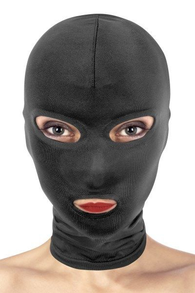 Капюшон для БДСМ с открытыми глазами и ртом Fetish Tentation Open Mouth & Eyes Hood мятая упаковка!