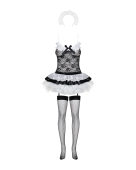 Эротический костюм горничной с юбкой Obsessive Housemaid 5 pcs costume S/M black (мятая упаковка!!!)