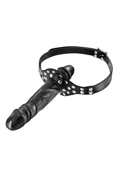Кляп с двойным фаллоимитатором Fetish Tentation Double Penis Gag Black (мятая упаковка!!!)