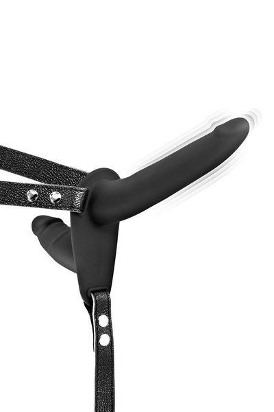 Двойной страпон с вибрацией Fetish Tentation Vibrating Strap-On with Double Dildo (мятая упаковка!!!)