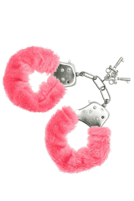 Наручники S Pleasures Furry Cuffs Pink (мятая упаковка!!!)