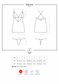Сатиновий комплект для сну з мереживом Obsessive 828-CHE-1 chemise & thong S/M  (м'ята упаковка!!!)