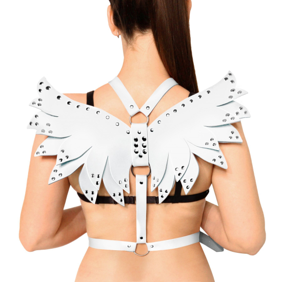 Женская портупея Art of Sex - Wings белая L-2XL, экокожа