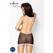 Прозора сорочка приталена з чашечками NANNA CHEMISE black L/XL - Passion, трусики