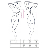 Корсет з пажами XENA CORSET white S/M - Passion, трусики, квітковий узор, напівпрозорий