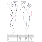 Розпродаж!!! Корсет з пажами GRACIA CORSET black S/M - Passion, трусики, напівпрозорий