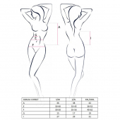 Корсет з пажами GRACIA CORSET black XXL/XXXL - Passion, трусики, напівпрозорий