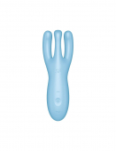 Кліторальний смарт вібратор Satisfyer Threesome 4 Blue з трьома пальчиками