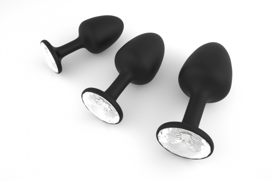 Анальна пробка Dorcel Geisha Plug Diamond M з кулькою всередині, створює вібрації, макс. діам. 3,2см