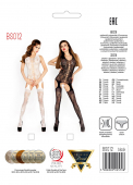 Бодістокінг Passion BS012 white, комбінезон, імітація панчіх і пояса