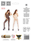 Бодістокінг Passion BS018 white, комбінезон, імітація панчіх і пояса
