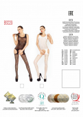 Бодістокінг Passion BS029 black, комбінезон, імітація панчох і пояса