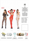 Бодістокінг Passion BS031 red, комбінезон з відкритими грудьми