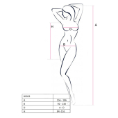 Бодістокінг Passion BS033 white, сукня-сітка на бретелях, прозора