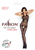 Розпродаж!!! Бодістокінг Passion BS037 white, комбінезон, відкрита спина, халтер