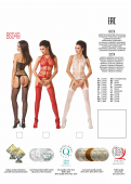 Бодістокінг Passion BS049 red, комбінезон, імітація топа, панчох і пояса