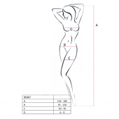 Бодістокінг Passion BS067 red, комбінезон, імітація панчох і топа на бретелях