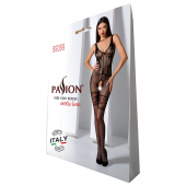 Бодістокінг Passion BS069 black, комбінезон, імітація панчіх і боді