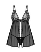Пеньюар і трусики Obsessive Blomentis babydoll & thong M/L