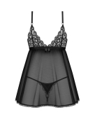 Пеньюар і трусики Obsessive Blomentis babydoll & thong M/L