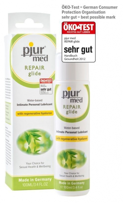 Лубрикант на водній основі pjur MED Repair glide 100 мл з регенерувальним гіалуроном для сухої шкіри