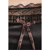 (SALE) Сорочка приталена EVANE CHEMISE black 4XL/5XL - Passion, трусики, з мереживом