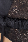 (SALE) Корсет з пажами CAROLYN CORSET black 6XL/7XL - Passion: шнурівка, трусики