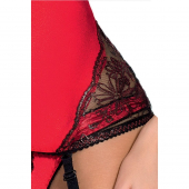 Розпродаж!!! Корсет з пажами BRIDA CORSET red XXL/XXXL - Passion Exclusive, трусики, шнурівка
