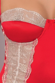 Рубашка приталена з чашками LORAINE CHEMISE red L/XL - Passion Exclusive, трусики