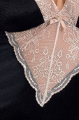 (SALE) Сорочка приталена з чашечками LOTUS CHEMISE black L/XL - Passion Exclusive, трусики