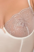 Корсет із пажами LOTUS CORSET cream L/XL - Passion Exclusive, трусики