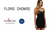 Рубашка приталена з чашками FLORIS CHEMISE black XXL/XXXL - Passion Exclusive, трусики