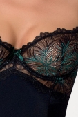 Рубашка приталена з чашками FLORIS CHEMISE black XXL/XXXL - Passion Exclusive, трусики