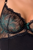 Корсет з пажами Passion Exclusive FLORIS CORSET XXL/XXXL, black, трусики
