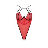 Боді з високим вирізом стегна Passion Exclusive AKITA BODY S/M, red