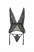 Напівпрозорий корсет Passion Exclusive MIRAJANE CORSET L/XL, black