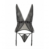 Напівпрозорий корсет Passion Exclusive MIRAJANE CORSET L/XL, black