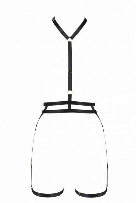 Портупея-стрепи з подвійним ремінцем Passion Exclusive DENIRA L/XL, black