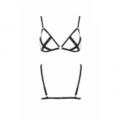 Відкритий бюстгальтер-стрепи Passion Exclusive NICKY BRA S/M, black