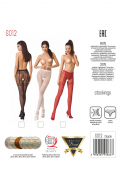Колготки-бодістокінги Passion S012 One Size, Black, імітація панчіх, пояса та мереживних трусиків