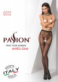 Колготки-бодістокінги Passion S012 One Size, White, імітація панчіх, пояса та мереживних трусиків