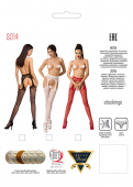 Мереживні колготки-бодістокінги Passion S014 One Size, Black, імітація панчіх та пояса з гартерами