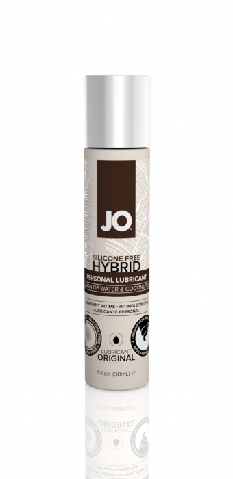Змазка-крем з кокосовою олією JO Coconut Hybrid ORIGINAL (30 мл) біла