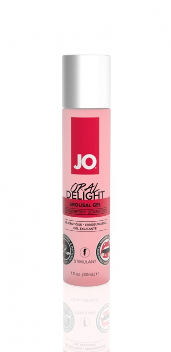 Гель для оральних пестощів JO Oral Delight — Strawberry Sensation (30 мл), ефект холод-тепло