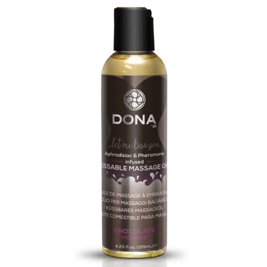 Массажное масло DONA Kissable Massage Oil Chocolate Mousse (110 мл) можно для оральных ласк