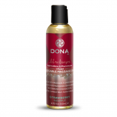 Массажное масло DONA Kissable Massage Oil Strawberry Souffle (110 мл) можно для оральных ласк