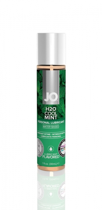 Змазка на водній основі JO H2O — Cool Mint (30 мл) без цукру, рослинний гліцерин