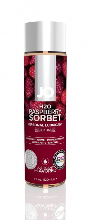 Змазка на водній основі JO H2O — Raspberry Sorbet (120 мл) без цукру, рослинний гліцерин